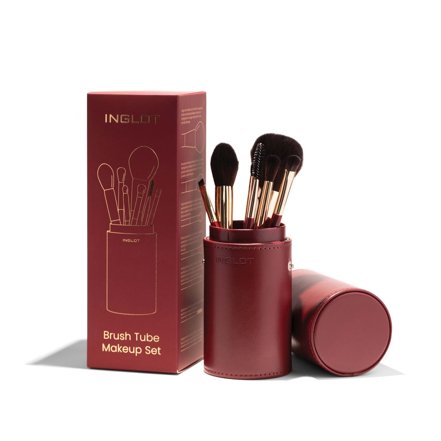 Brush Tube Makeup Set (Burgundy)